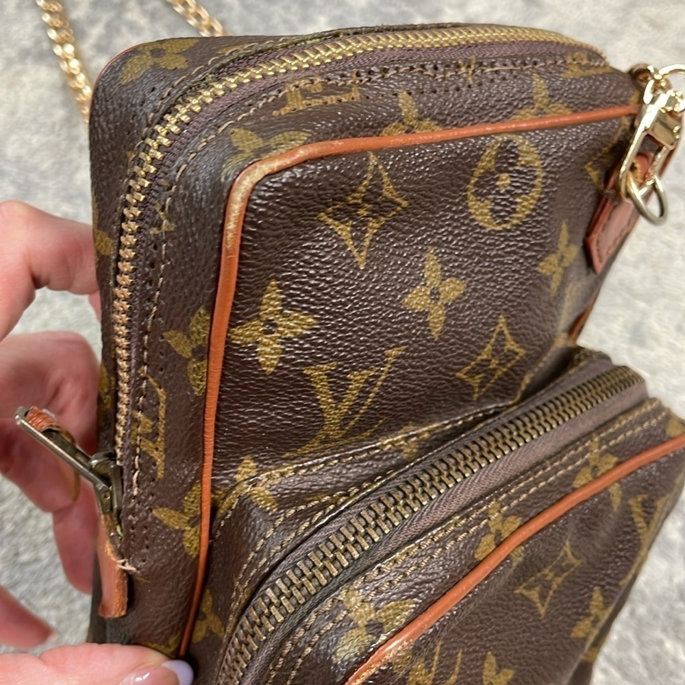 Louis Vuitton Monogram Mini Amazon Bag Crossbody Detachable Chain Strap Two Zip - Picture 9 of 17